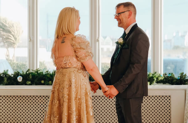 An intimate elopement or vow renewal ceremony in Anglesey